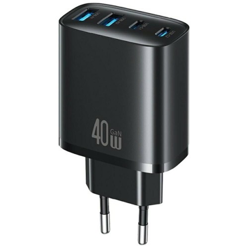 USAMS Ładowarka sieciowa 40W 2xUSB-A 2xUSB-C czarna