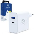 3MK Ładowarka sieciowa 45W PD 3.0 QC4+ USB-A USB-C biała