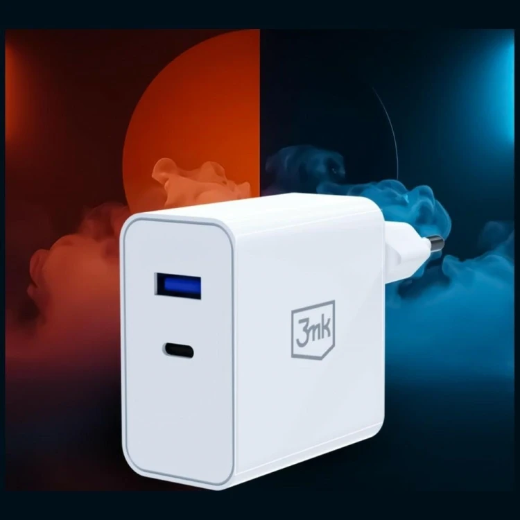 3MK Ładowarka sieciowa 45W PD 3.0 QC4+ USB-A USB-C biała