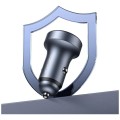 USAMS Ładowarka samochodowa 45W USB-A USB-C LED Aluminium