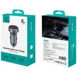 USAMS Ładowarka samochodowa 45W USB-A USB-C LED Aluminium