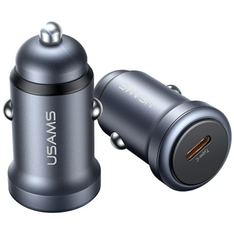 USAMS Ładowarka samochodowa 30W PD Aluminium CC321