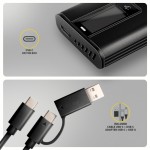 AXAGON EEM2-SD2B Obudowa zewnętrzna aluminiowa bezśrubowa USB-A/C 3.2 Gen2 M.2 NVMe/SATA wyświetlacz LED, czarny
