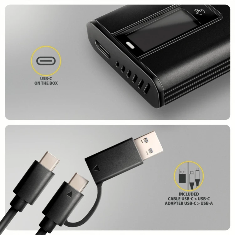 AXAGON EEM2-SD2B Obudowa zewnętrzna aluminiowa bezśrubowa USB-A/C 3.2 Gen2 M.2 NVMe/SATA wyświetlacz LED, czarny