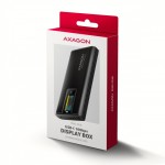 AXAGON EEM2-SD2B Obudowa zewnętrzna aluminiowa bezśrubowa USB-A/C 3.2 Gen2 M.2 NVMe/SATA wyświetlacz LED, czarny