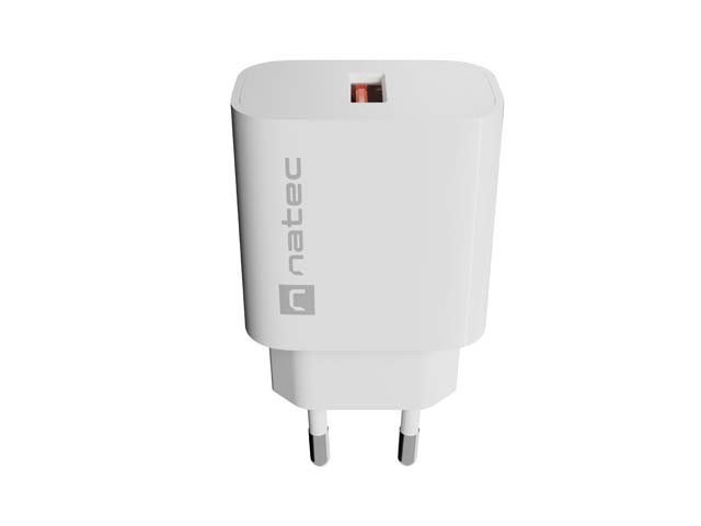 Natec Ładowarka sieciowa Ribera 1xUSB-A 18W biała
