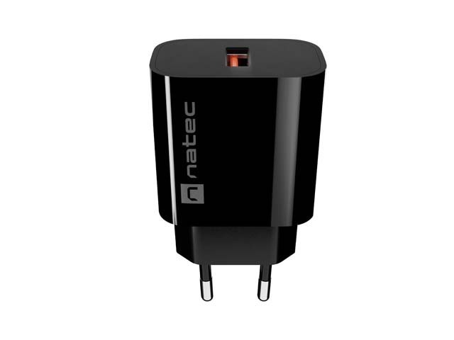 Natec Ładowarka sieciowa Ribera 1xUSB-A 18W czarna