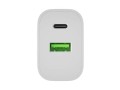 Natec Ładowarka sieciowa Ribera 1xUSB-A 1xUSB-C 20W biała