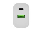 Natec Ładowarka sieciowa Ribera 1xUSB-A 1xUSB-C 20W biała