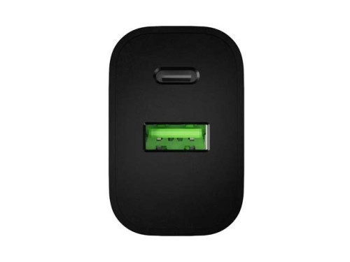 Natec Ładowarka sieciowa Ribera 1xUSB-A 1xUSB-C 20W czarna