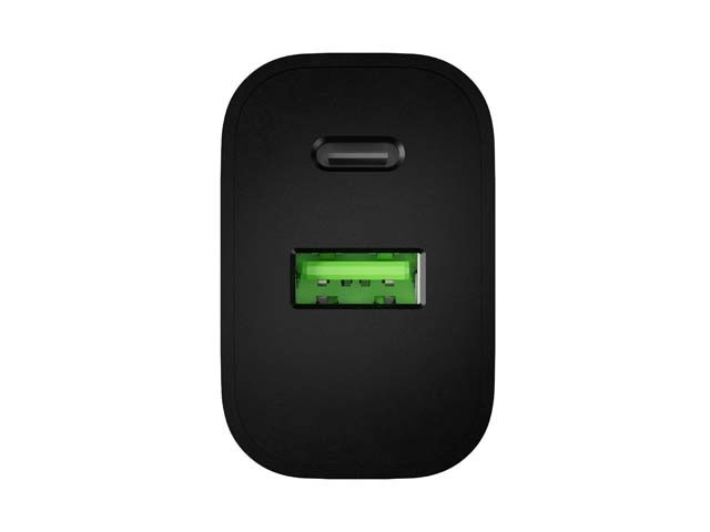 Natec Ładowarka sieciowa Ribera 1xUSB-A 1xUSB-C 20W czarna