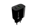 Natec Ładowarka sieciowa Ribera 1xUSB-A 1xUSB-C 20W czarna