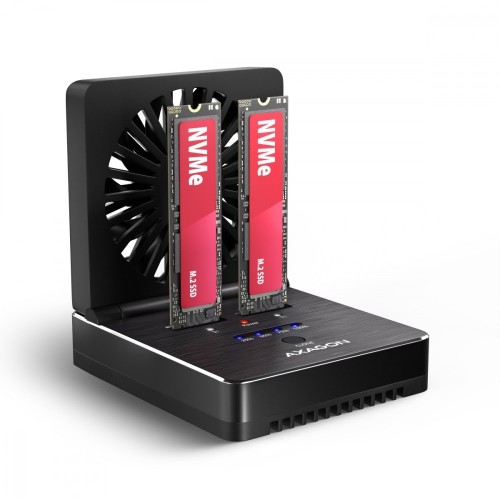 AXAGON ADSA-M2C22 Stacja dokująca USB4 dla 2x M.2 NVMe SSD z funkcją klonowania dysków bez komputera, z wentylatorem chłodzącym