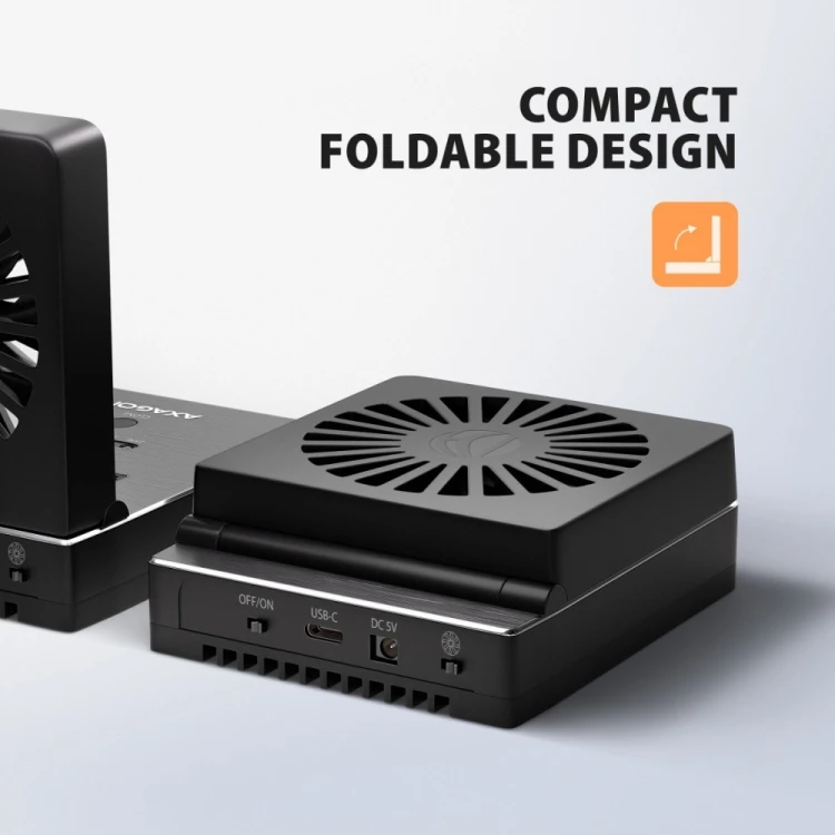 AXAGON ADSA-M2C22 Stacja dokująca USB4 dla 2x M.2 NVMe SSD z funkcją klonowania dysków bez komputera, z wentylatorem chłodzącym