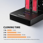AXAGON ADSA-M2C22 Stacja dokująca USB4 dla 2x M.2 NVMe SSD z funkcją klonowania dysków bez komputera, z wentylatorem chłodzącym