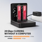 AXAGON ADSA-M2C22 Stacja dokująca USB4 dla 2x M.2 NVMe SSD z funkcją klonowania dysków bez komputera, z wentylatorem chłodzącym