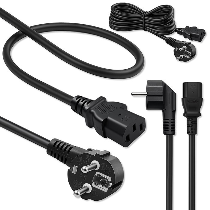 Qoltec Kabel zasilający wtyczka kątowa SCHUKO CEE 7/7 (E/F) IEC C13 3x1.0mm2 Czysta miedź Cu 5m