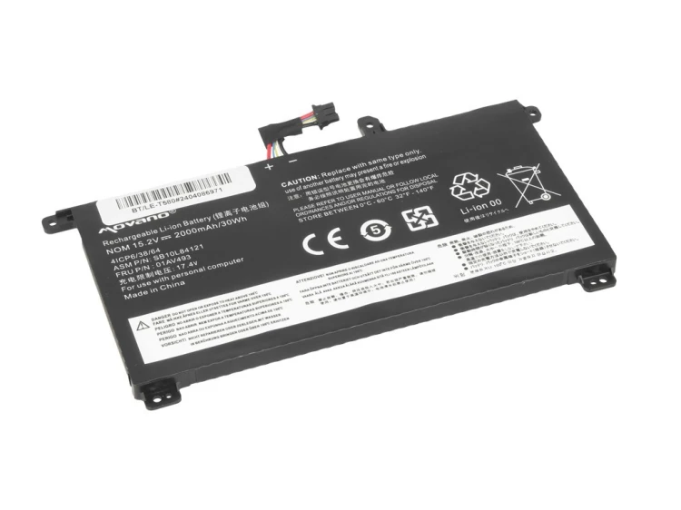 Movano Bateria 01AV493 do Lenovo ThinkPad T570 T580 P51S - 2000 mAh (30 Wh)