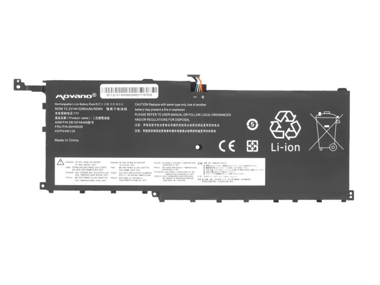 Movano Bateria 00HW028 01AV439 do Lenovo X1 Carbon 20FB - 3290 mAh (50 Wh)