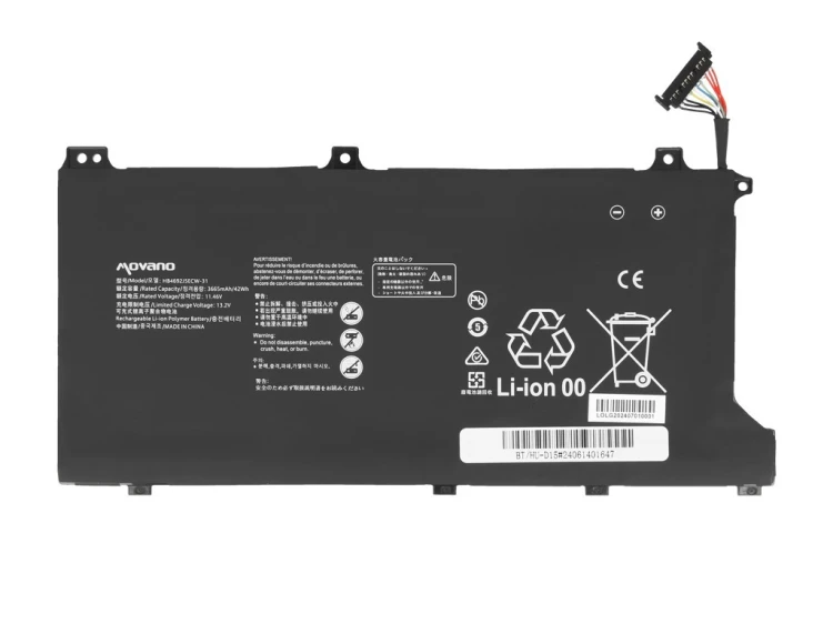 Movano Bateria HB4692J5ECW-31 do Huawei Matebook D15 - 3665 mAh (42 Wh)