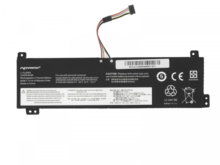 Movano Bateria L17L2PB3 do Lenovo V130-15IGM V330-15IKB V530-14IKB V530-15IKB - 4750 mAh (37 Wh)