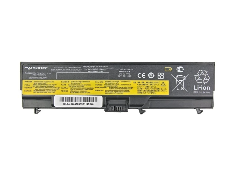 Movano Bateria 42T4795 do Lenovo ThinkPad T410 T420 T510 - 4400 mAh (48 Wh)