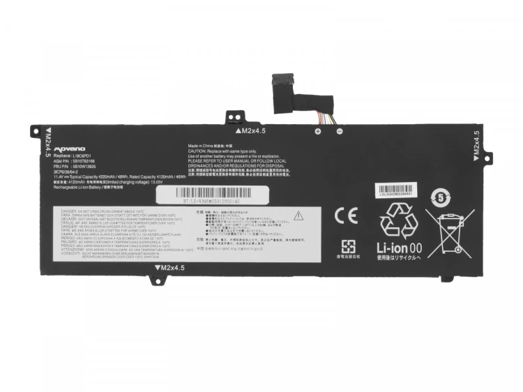 Movano Bateria L18C6PD1 L18M6PD1 do Lenovo ThinkPad X13 X390 X395 - 4220 mAh (48 Wh)