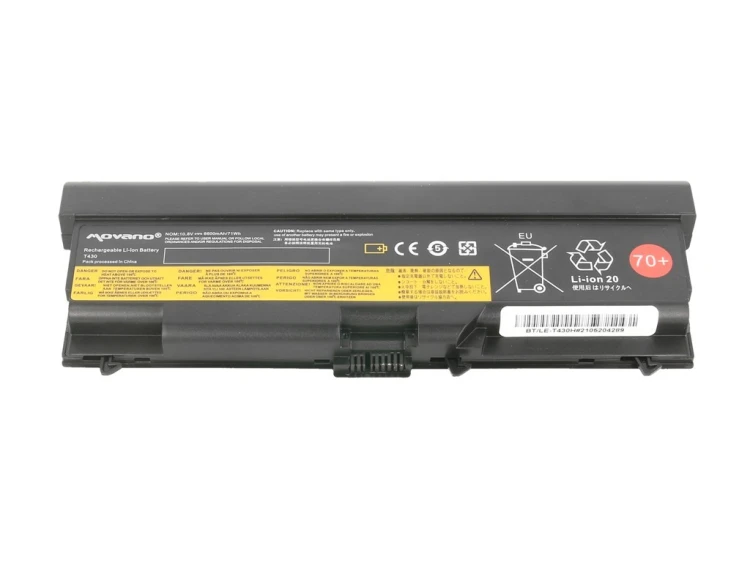 Movano Bateria do Lenovo ThinkPad L530 T430 T530 - 6600 mAh (71 Wh)