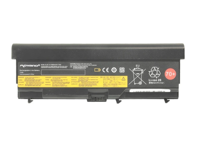 Movano Bateria do Lenovo ThinkPad L530 T430 T530 - 6600 mAh (71 Wh)