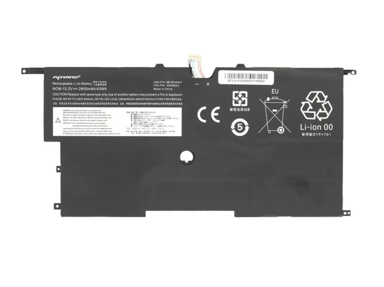 Movano Bateria do Lenovo ThinkPad X1 Carbon 14 gen 2 3 - 2800 mAh (43 Wh)