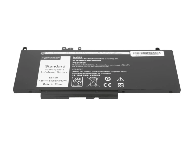 Movano Bateria G5M10 WYJC2 8V5GX do Dell E5450 E5550 7.4v - 5800 mAh (43 Wh)