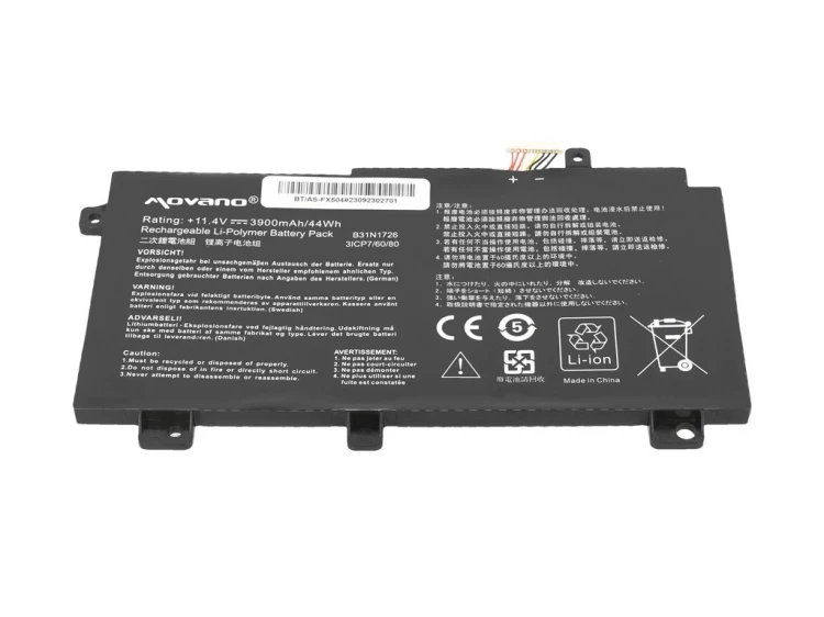 Movano Bateria B31N1726 Asus FX504 FX505 FX80G - 3900 mAh (44 Wh)