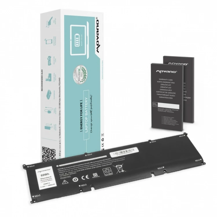 Movano Bateria 69KF2 do Dell Alienware M17 M15 R3 R4 Precision 5550 XPS 9500 9510 - 6000 mAh (69 Wh)