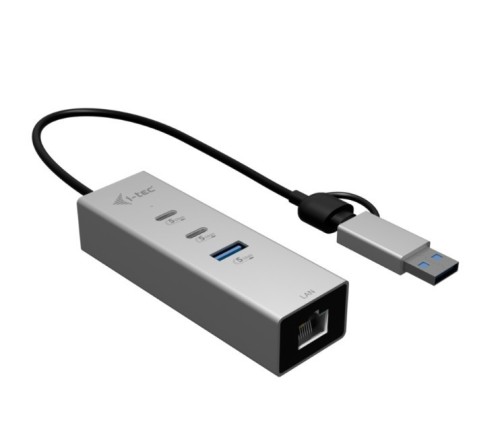 i-tec Hub metalowy USB-C/USB-A 3 2x USB-C/1x USB-A / 2.5GLAN