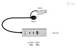 i-tec Hub metalowy USB-C/USB-A 3 2x USB-C/1x USB-A / 2.5GLAN