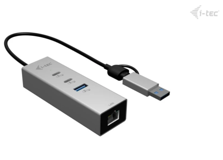 i-tec Hub metalowy USB-C/USB-A 3 2x USB-C/1x USB-A / 2.5GLAN