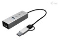 i-tec Hub metalowy USB-C/USB-A 3 2x USB-C/1x USB-A / 2.5GLAN