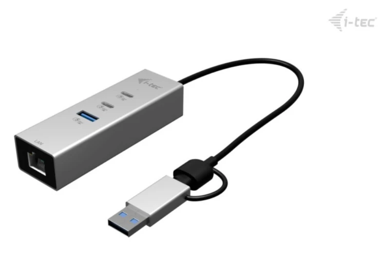 i-tec Hub metalowy USB-C/USB-A 3 2x USB-C/1x USB-A / 2.5GLAN