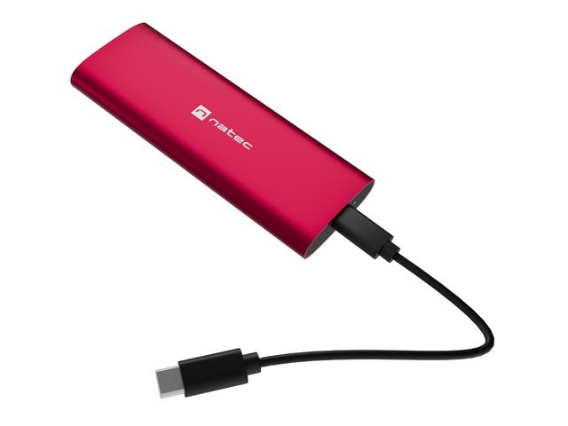 Natec Obudowa SSD zewnętrzna RHINO M.2 NVME USB-C 3.2 ruby red