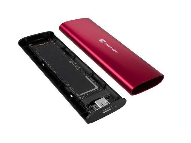 Natec Obudowa SSD zewnętrzna RHINO M.2 NVME USB-C 3.2 ruby red