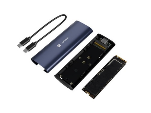 Natec Obudowa SSD zewnętrzna RHINO M.2 NVME USB-C 3.2 steel navy