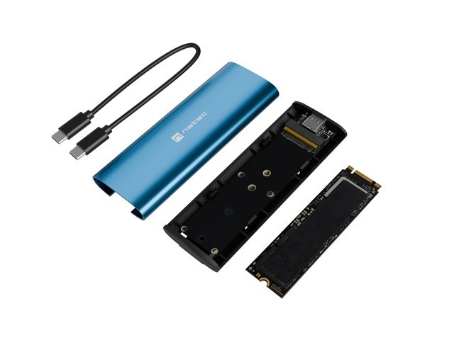 Natec Obudowa SSD zewnętrzna RHINO M.2 NVME USB-C 3.2 horizon blue