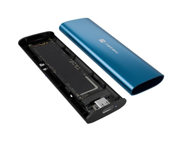 Natec Obudowa SSD zewnętrzna RHINO M.2 NVME USB-C 3.2 horizon blue