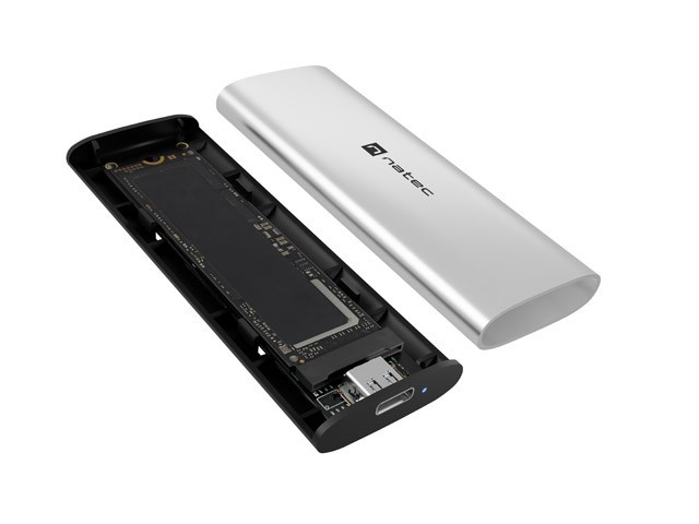 Natec Obudowa SSD zewnętrzna RHINO M.2 NVME USB-C 3.2 arctic silver