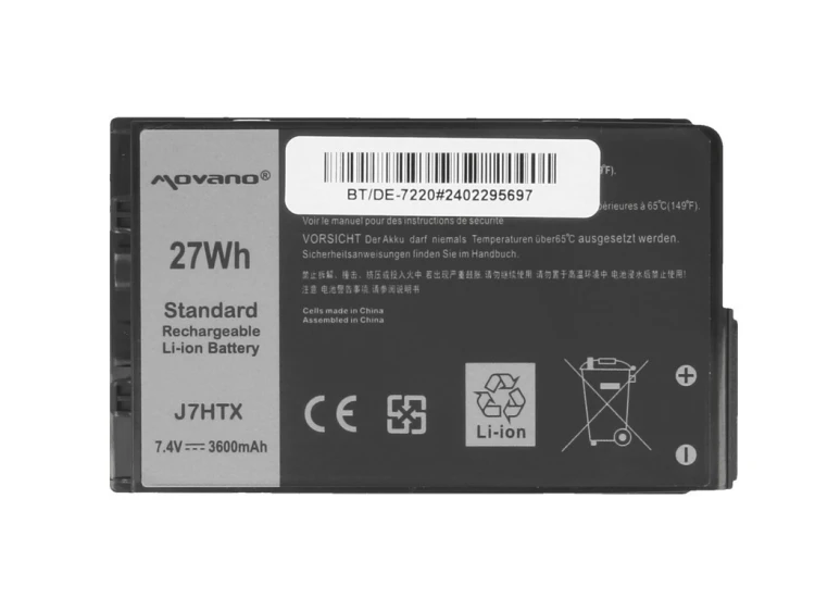Movano Bateria J7HTX Dell Latitude 12 Rugged 7202 7212 7220 Tablet - 3600 mAh (27 Wh)