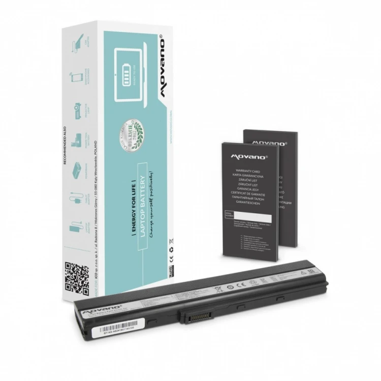 Movano Bateria A32-K52 do Asus A52 A52F K52 K52F K52J - 4400 mAh (48 Wh)