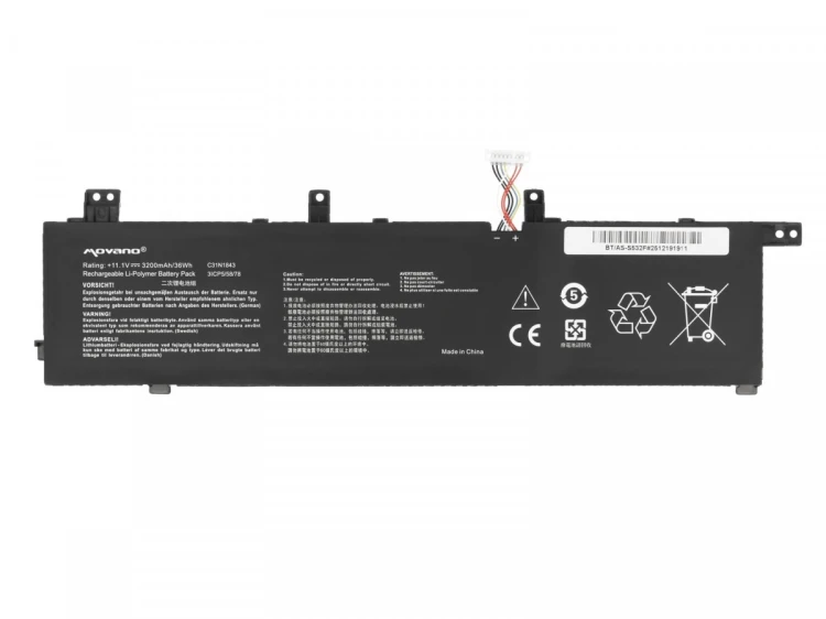 Movano Bateria C31N1843 do Asus VivoBook S432F S432FA S432FL S532F S532FA S532FL - 3200 mAh (36 Wh)