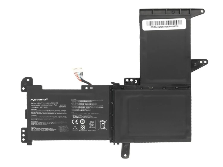 Movano Bateria B31N1637 do Asus VivoBook S15 S510 F510 - 3600 mah (41 Wh)