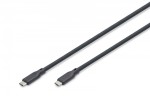 Digitus Kabel połączeniowy silikonowy USB-C-USB-C | USB 4 ver.2.0 80Gbps | 8K@60Hz | PD 3.1 240W| 1,5m | czarny
