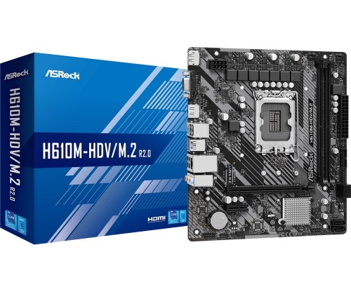 ASRock Płyta główna H610M-HDV/M.2 R2.0 s1700 2DDR4 DP/HDMI mATX